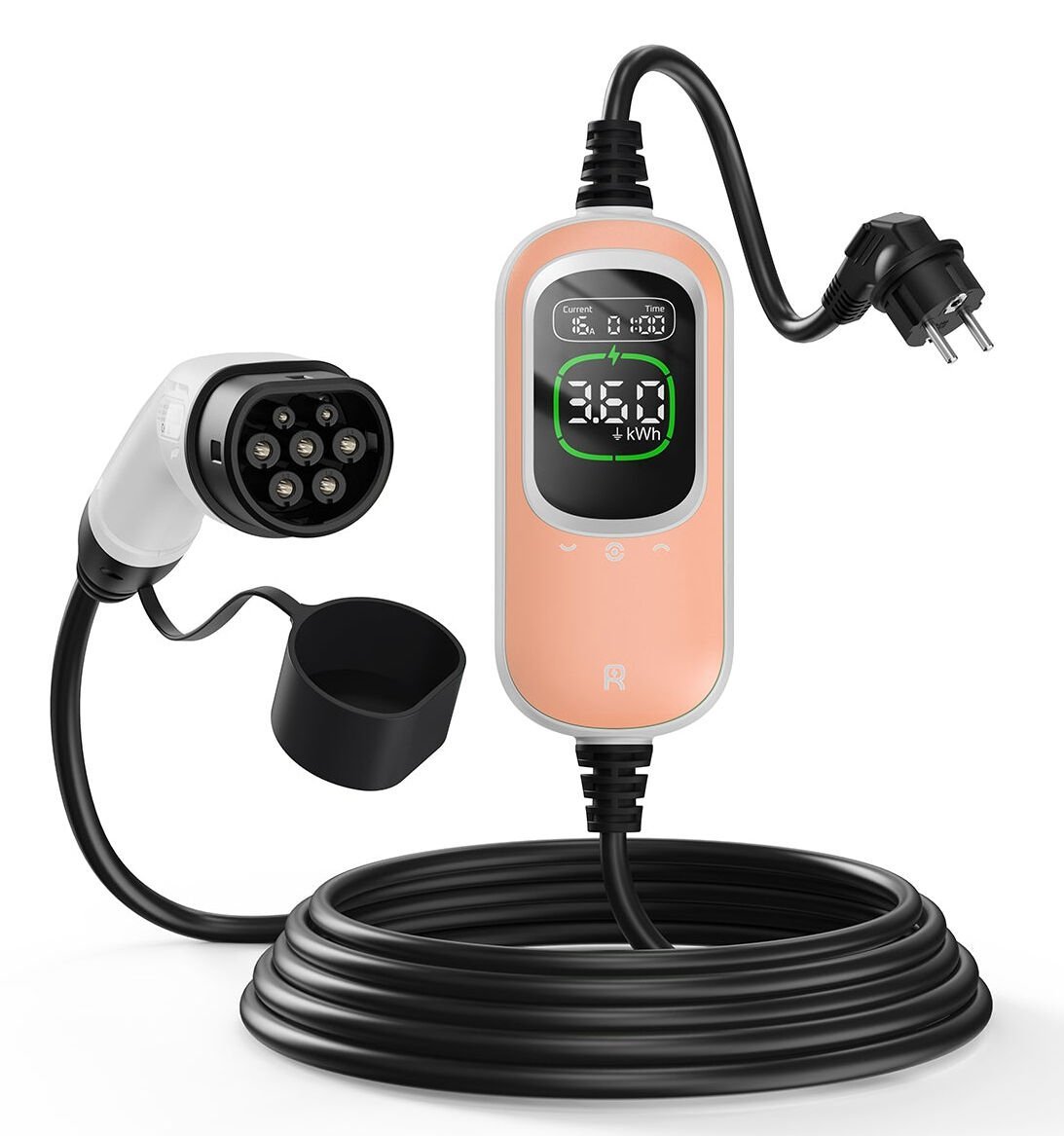 Rheidon 3.6 kW  Taşınabilir Elektrikli Araç Şarj Cihazı | PC100-3K6 (Special Edition Pembe/Rose Gold)