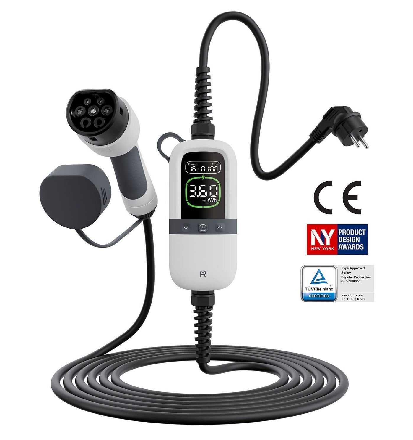 Rheidon 3.6 kW TÜV Sertifikalı Taşınabilir Elektrikli Araç Şarj Cihazı | PC200-3K6